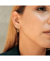 Spero London Heart Sterling Silver Stud Earrings