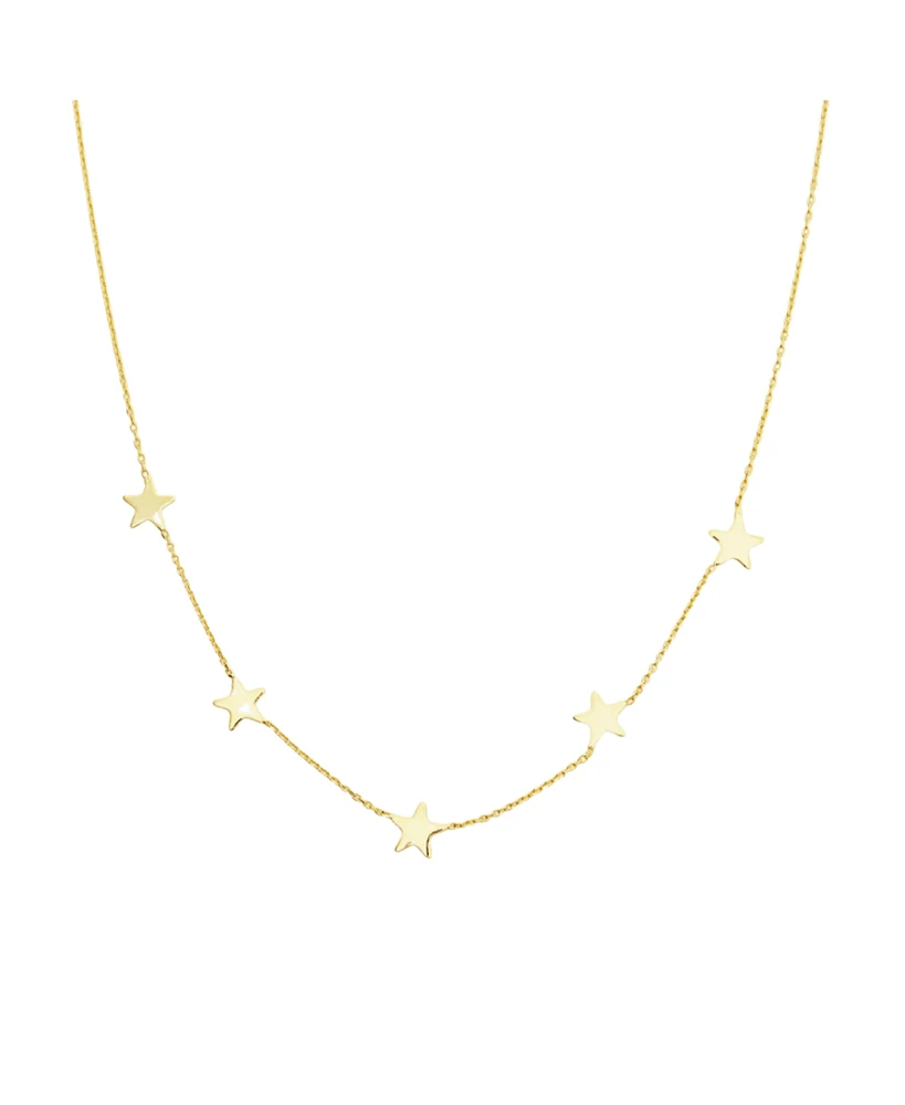 Spero London Star Sterling Silver Station Necklace