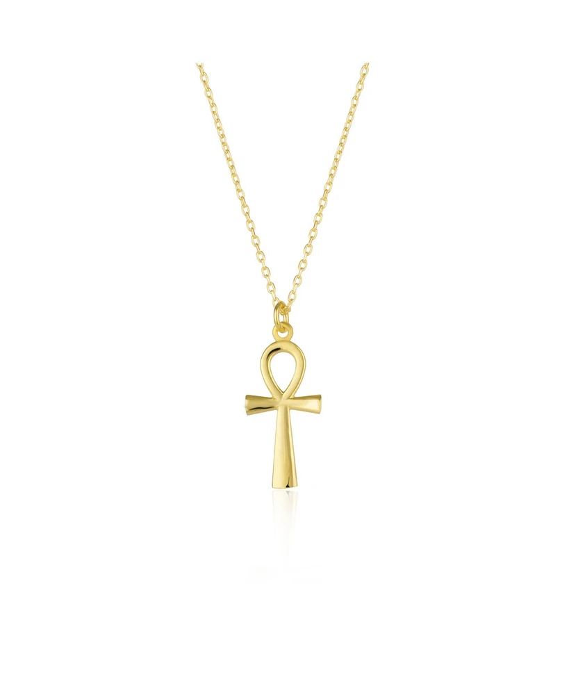 Spero London Sterling Silver Egyptian Ankh Necklace