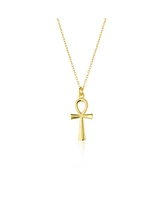 Spero London Sterling Silver Egyptian Ankh Necklace