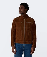 Furniq Uk Men's Suede Motorcycle Jacket, Created for Macy's
