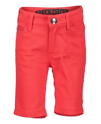 Elie Balleh Big Boys Red Cotton Twill Short