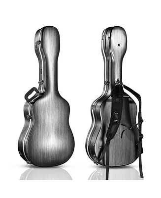 Yescom Abs Acoustic Guitar Case Hard with Backpack Straps Dreadnought Hardshell for Airline Travel