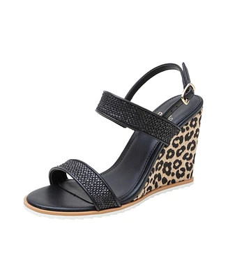 Edith | Woven Raffia High Wedge Sport Sandals