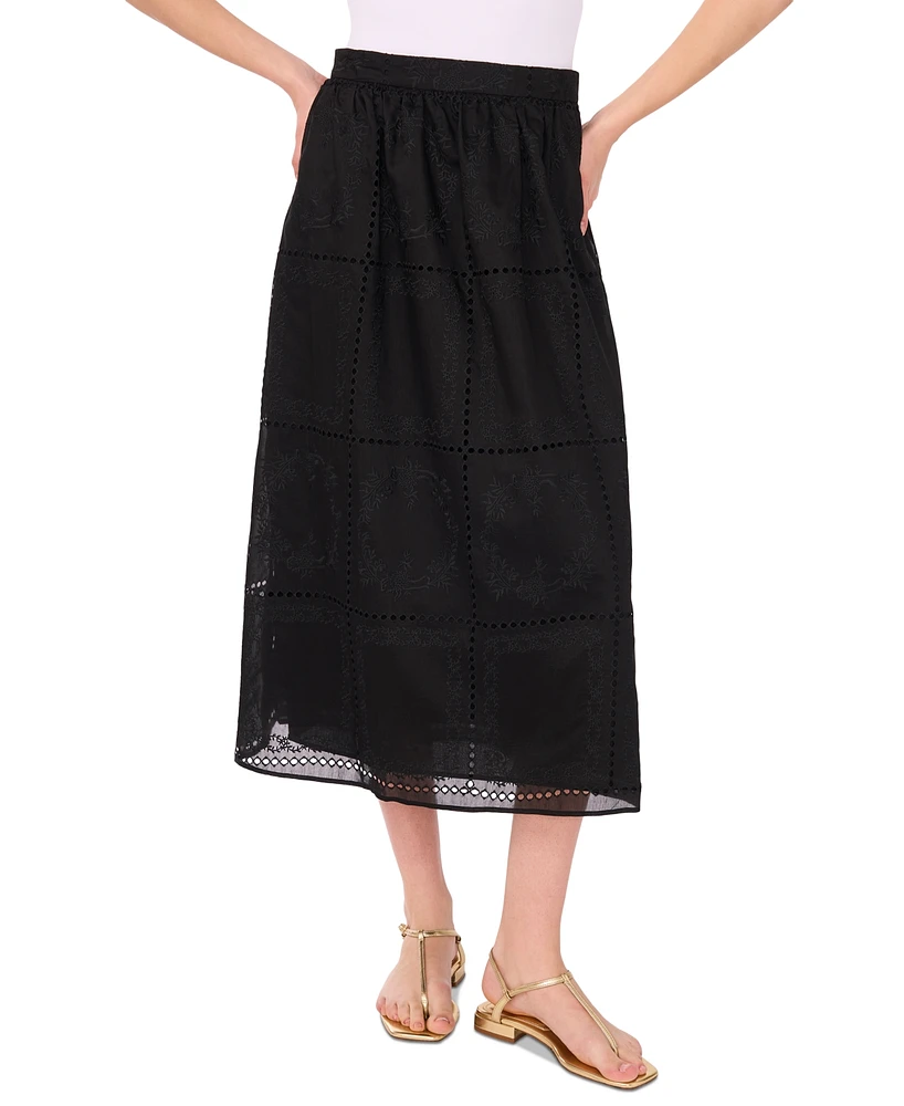 1.state Women's Embroidered Midi Skirt