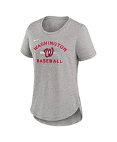 Nike Women's Heather Gray Washington Nationals Hot Prospect Tri-Blend T-Shirt