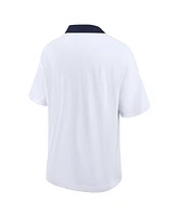 Jordan Men's White Michigan Wolverines Jersey Polo Shirt
