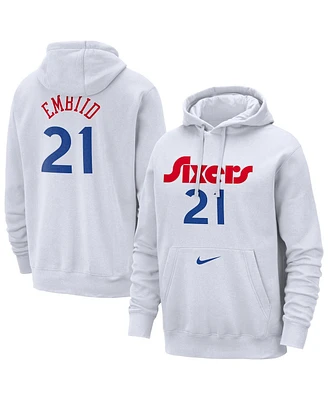 Nike Men's Joel Embiid White Philadelphia 76ers 2024/25 City Edition Name Number Pullover Hoodie