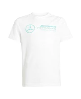 Adidas Big Boys and Girls White Mercedes-amg Petronas F1 Team Fan Wear Dna Alphaskin Graphic T-Shirt