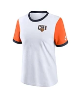 Nike Women's White Chicago Bears Rewind Ringer Tri-Blend T-Shirt