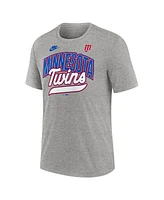 Nike Men's Heather Gray Minnesota Twins Cooperstown Collection Retro Tri-Blend T-Shirt