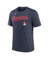 Nike Men's Heather Navy Cleveland Guardians 2025 City Connect Performance Tri-Blend T-Shirt