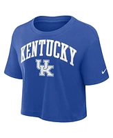 Nike Women's Royal Kentucky Wildcats Power Pursuit Athletic Prep Arch Performance Cropped T-Shirt