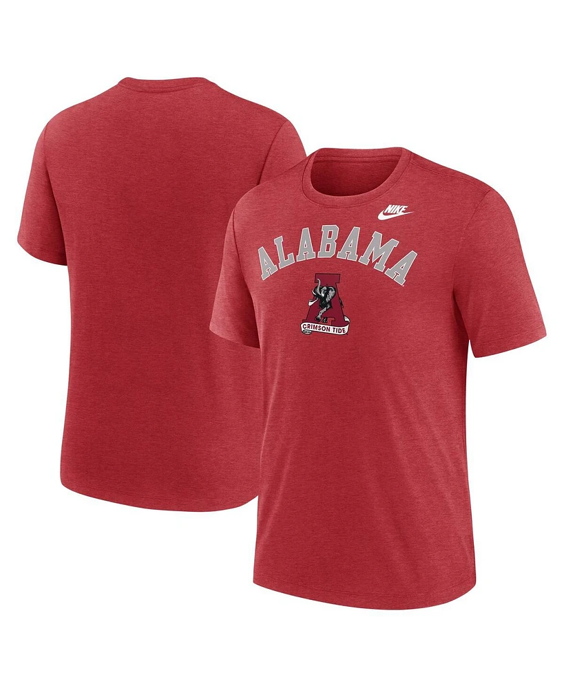 Nike Men's Heather Crimson Alabama Tide Legacy Arch Tri-Blend T-Shirt