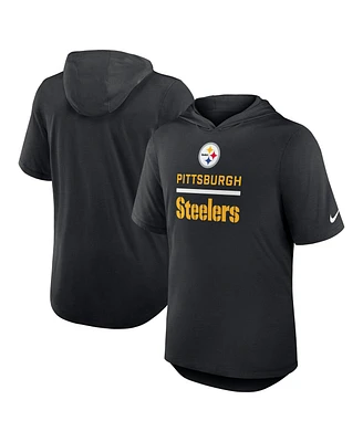 Nike Men's Black Pittsburgh Steelers Lockup Tri-Blend Hoodie T-Shirt