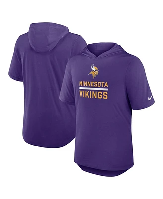 Nike Men's Purple Minnesota Vikings Lockup Tri-Blend Hoodie T-Shirt