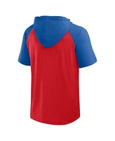 Fanatics Men's Red Philadelphia Phillies Prime Raglan Short Sleeve Hoodie T-Shirt