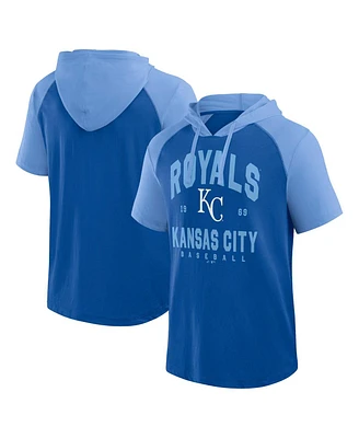Fanatics Men's Royal Kansas City Royals Prime Raglan Short Sleeve Hoodie T-Shirt