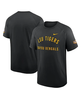 Nike Men's Black Lsu Tigers Ready Raglan Premium Performance T-Shirt