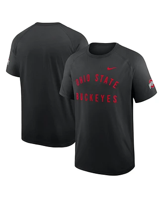 Nike Men's Black Ohio State Buckeyes Ready Raglan Premium Performance T-Shirt