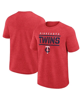 Fanatics Men's Heather Red Minnesota Twins Top Notch T-Shirt