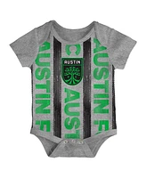Outerstuff Newborn 3-Pack Green/Heather Gray Austin Fc Loyal Buddies Bodysuit Set