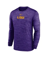 Nike Men's Purple Lsu Tigers 2025 Sideline Velocity Performance Long Sleeve T-Shirt