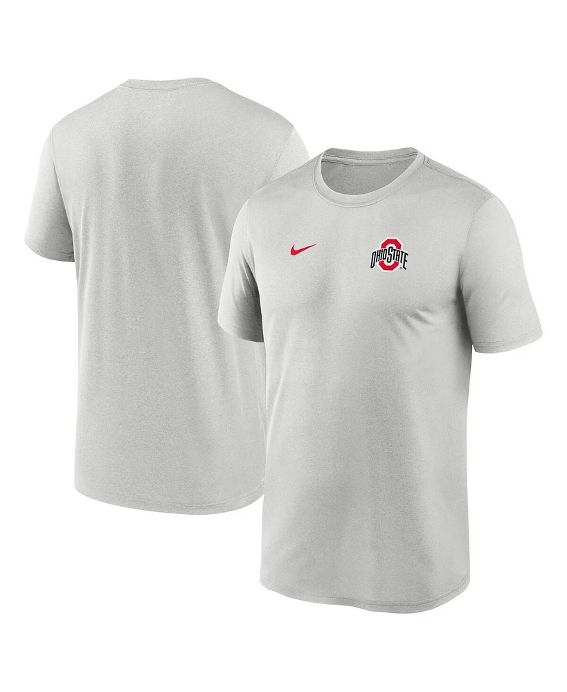 Nike Men's Gray Ohio State Buckeyes 2025 Sideline Small Logo Legend Performance T-Shirt