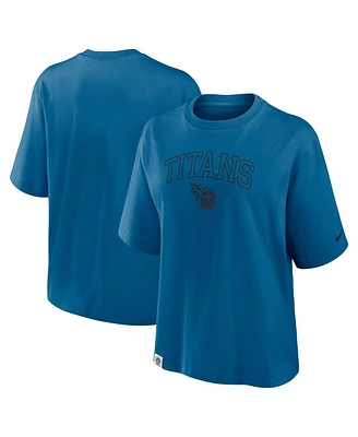 Nike Women's Blue Tennessee Titans Glory Arch Boxy T-Shirt