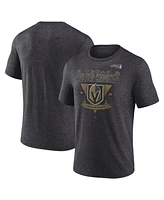 Fanatics Men's Heather Charcoal Vegas Golden Knights 2025 Stanley Cup Playoffs Crossbar Tri-Blend T-Shirt