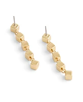 Coach Multi-Colored Signature Logo Enamel Cube Linear Earrings