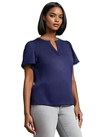 Jones New York Women's Split Neck Trim Top