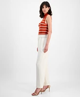 T Tahari Women's Pull-On High-Rise Wide-Leg Pants