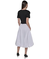 Karl Lagerfeld Paris Women's Bubble Skirt Midi Dress