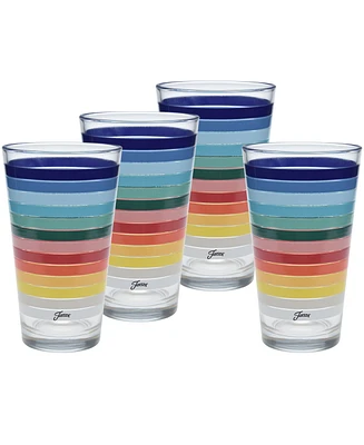 Fiesta All Colors Stripes Tapered Cooler Glasses, Set of 4