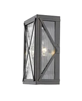 Burnished Cross Water Glass Outdoor Light – Decorative Outdoor Wall Fixture