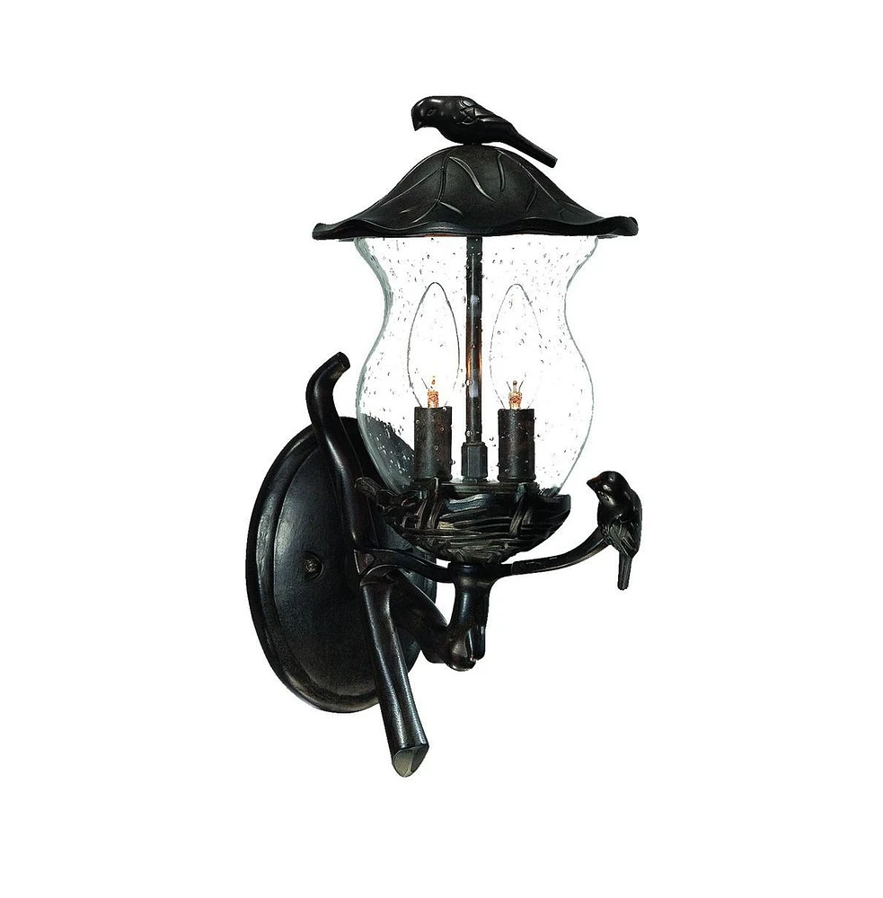 Bird Detail Lantern Wall Light – Decorative Wall Fixture for Garden & Yard