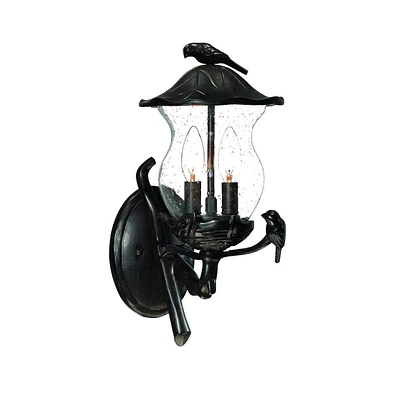Bird Detail Lantern Wall Light – Decorative Wall Fixture for Garden & Yard