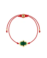 Blessed In Peace Hamsa Malachite Red String Bracelet