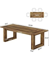 Tribesigns Conference Table, 5 ft Meeting Room Table with Solid Wooden Base, Large