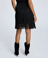 Kenneth Cole Women's Tiered Fringe Back-Zip Skirt