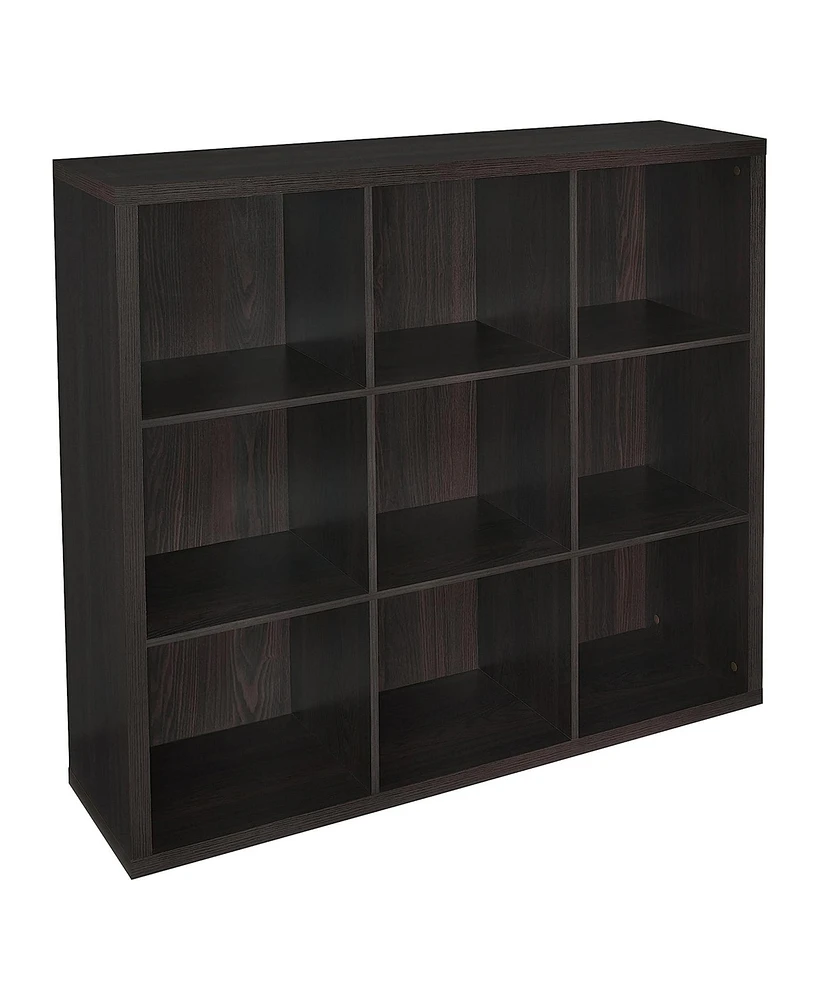 ClosetMaid 9 Cube Storage Shelf Bookshelf Home Organizer with Back Panel, Black