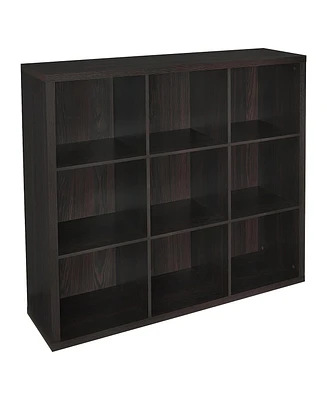 ClosetMaid 9 Cube Storage Shelf Bookshelf Home Organizer with Back Panel, Black