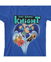 Dog Man Boys The Bark Night Crew Neck Short Sleeve Youth Royal Blue T-shirt-xl