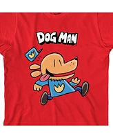 Dog Man Boys Running Youth Red Crew Neck Short Sleeve T-shirt-xl