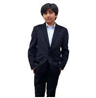 Elie Balleh Toddler Black Slim Fit Gingham Blazer