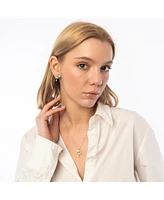 Spero London Pansy Violet Floral Earring Sterling Silver