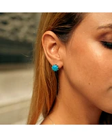 Spero London Round Opal High Quality Sterling Silver Earrings