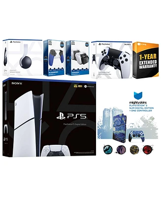 Sony Playstation 5 Slim Digital with Pulse Headset, Extra Edge Controller, Trigger Stop Kit
