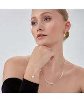 Spero London Baroque Irregular Pearl Jewelled Sterling Silver Chain Necklace In Gold